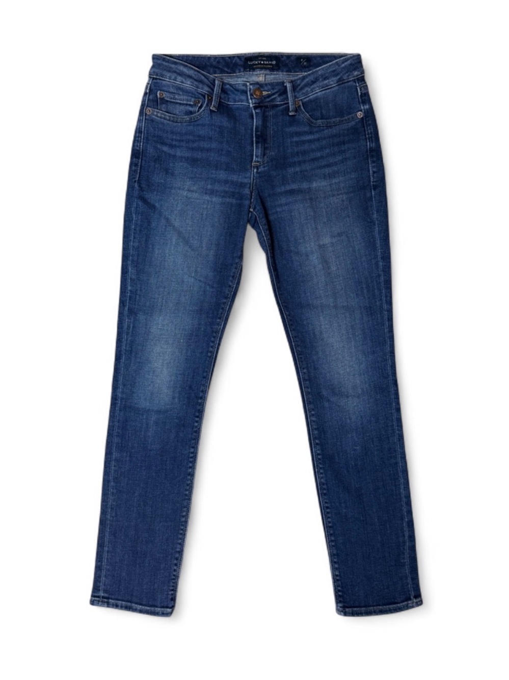 Y2K Lucky Brand Jeans Womens 4/27 Ava Skinny Blue Slim Denim Pants Dark Wash
